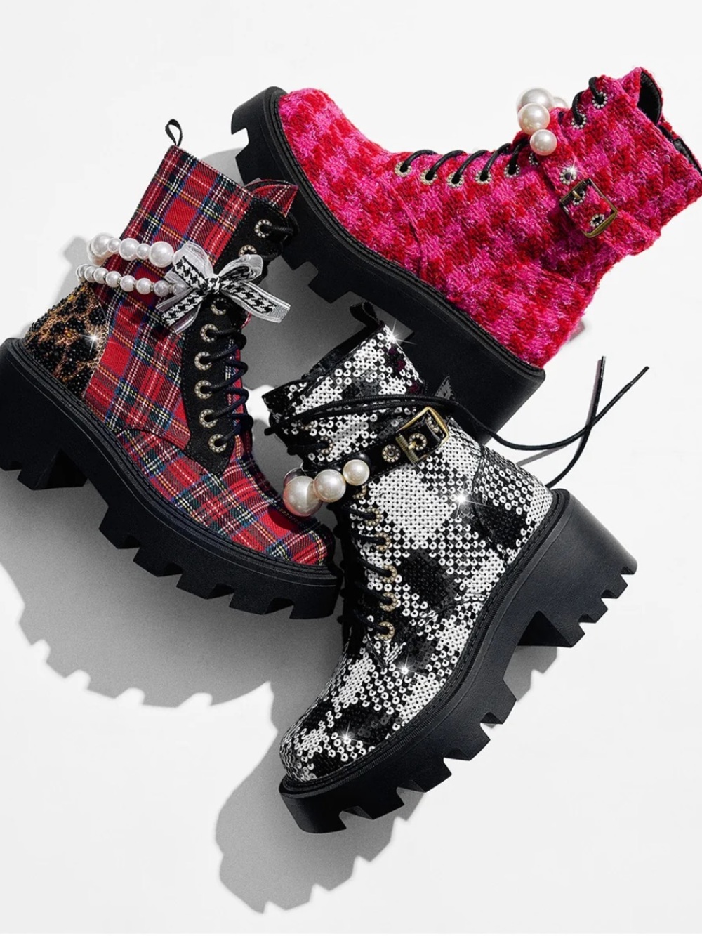 Betsey Johnson JONNIE Red WHITE
PLAID